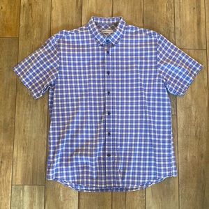 James Campbell Men’s Plaid Button Down Short Sleeve Shirt Size XL.